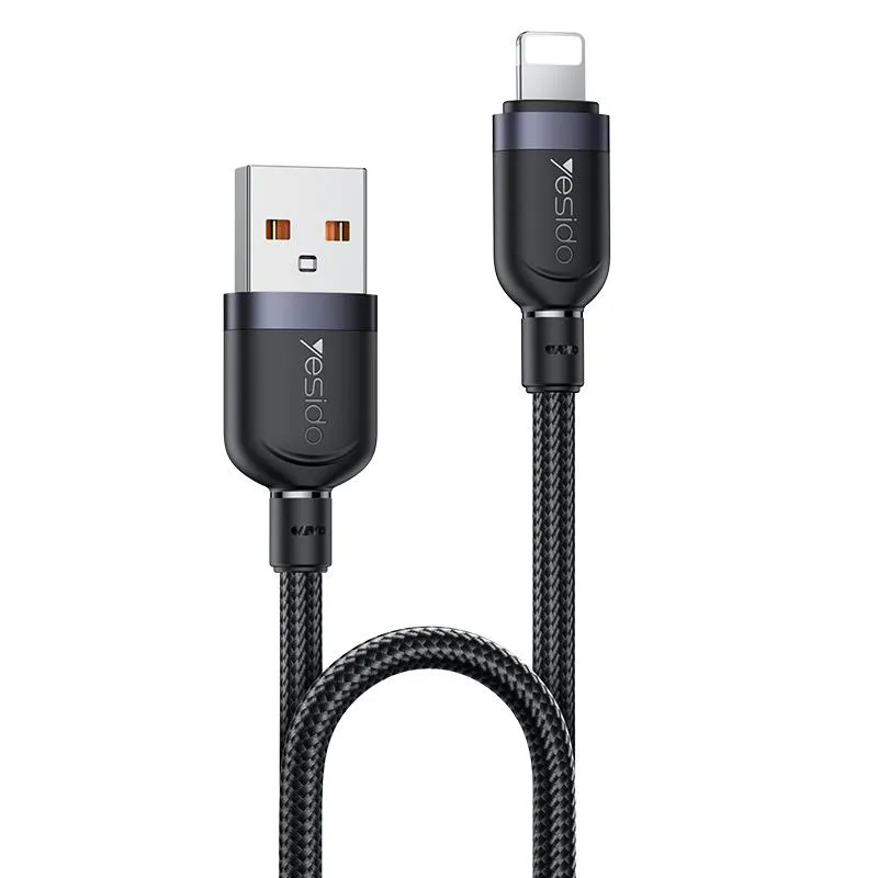 YESIDO 12W USB-A TO LIGHTNING CABLE 1.2M BLACK CA132L