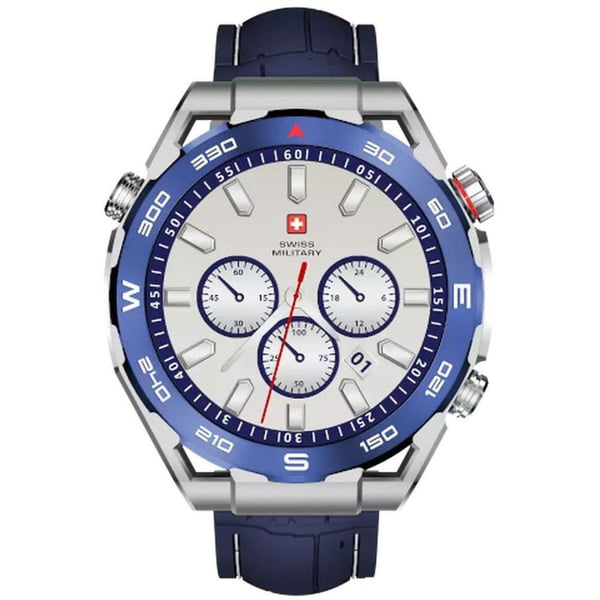 SWISS MILITARY DOM 3 WATCH WITH SILICONE STRAP BLUE SM-W-DOM3-SIF-BLUSIST-2PRESTP