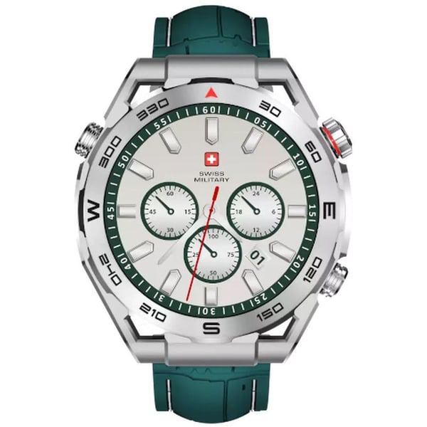 SWISS MILITARY DOM 3 WATCH WITH SILICONE STRAP GREEN SM-W-DOM3-SIF-GRNSIST-2PRESTP