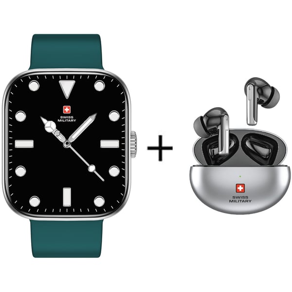 SWISS MILITARY ALPS 4 SMART WATCH GREEN WITH SWISS MILITARY VICTOR 3 BUDS