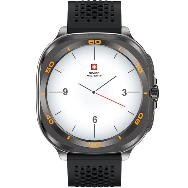 SWISS MILITARY DOM 7 GUNMETAL FRAME WITH BLACK SILICON STRAP - SM-WCH-DOM7-GUNF-BLKS