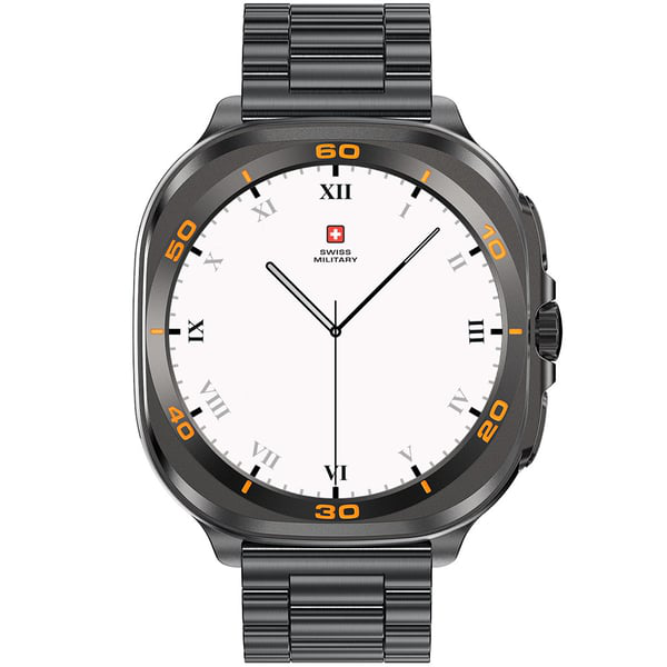 SWISS MILITARY DOM 7 GUNMETAL FRAME WITH BLACK STAINLESS STEEL STRAP SM-WCH-DOM7-GUNF-BLKSTL