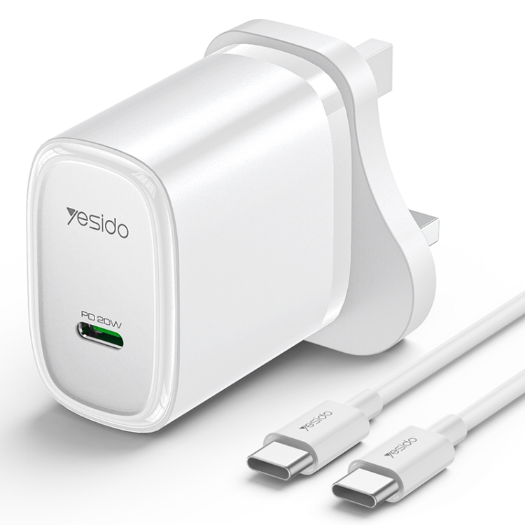 YESIDO 20W USB-C FAST CHARGER WHITE YC76C