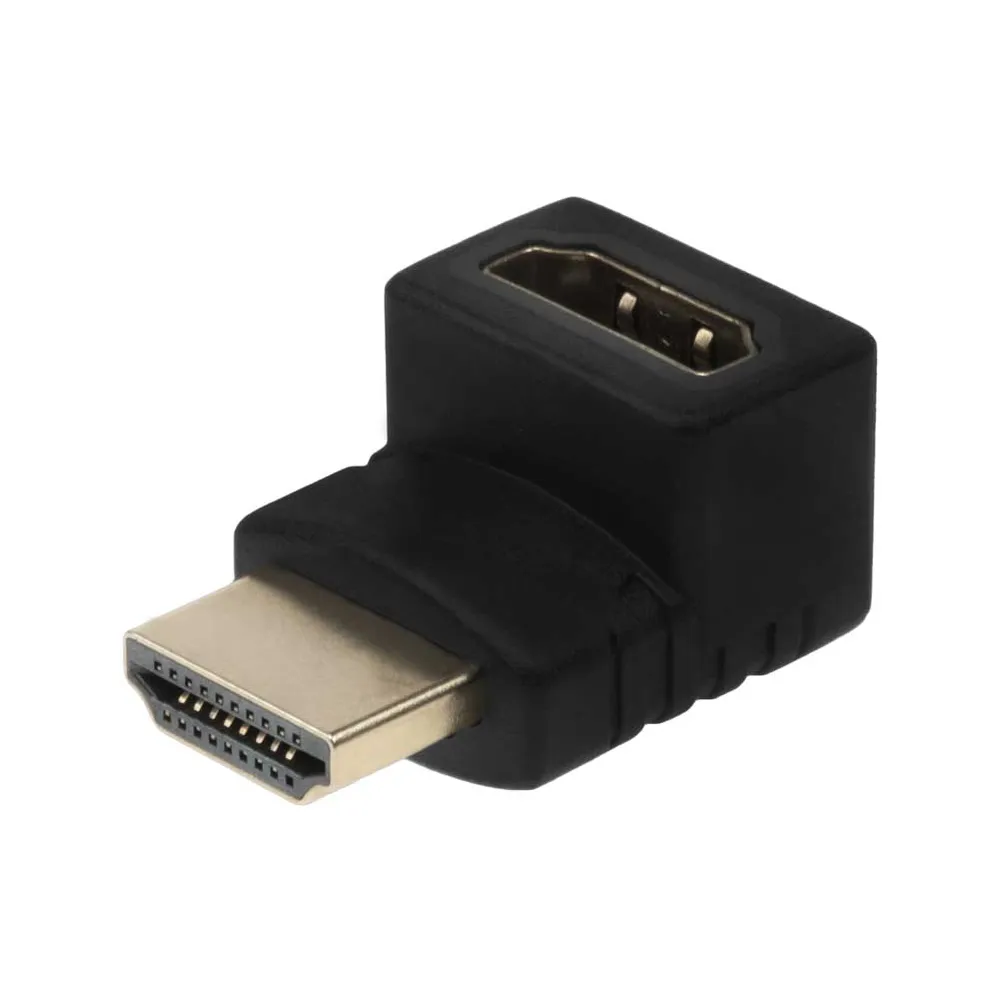 MINDPURE HDMI MALE TO FEMALE 90 DEGREE ADAPTOR LOWER ELBOW BLACK LX10595