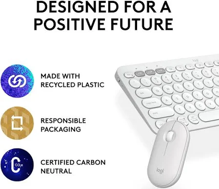 LOGITECH PEBBLE 2 COMBO KEYBOARD AND MOUSE WHITE 920-012398 thumbnail 11