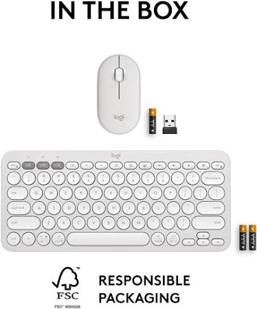 LOGITECH PEBBLE 2 COMBO KEYBOARD AND MOUSE WHITE 920-012398 thumbnail 10