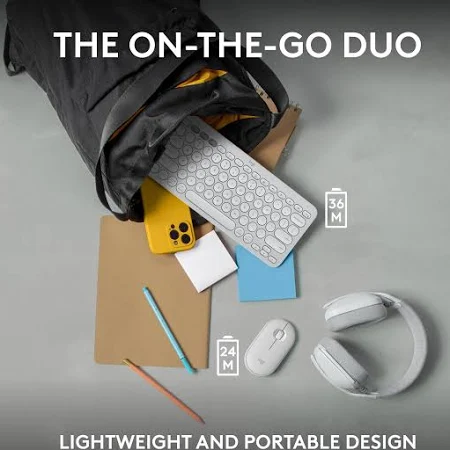 LOGITECH PEBBLE 2 COMBO KEYBOARD AND MOUSE WHITE 920-012398 thumbnail 9