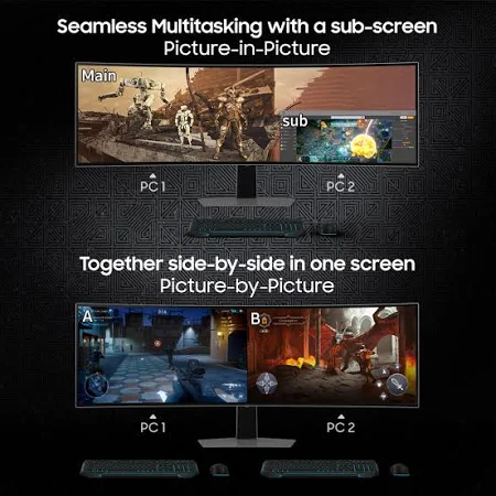 SAMSUNG G9 G952 49 INCH ODYSSEY OLED SMART DUAL QHD 240HZ 0.03MS GAMING MONITOR LS49DG952SMXUE thumbnail 11