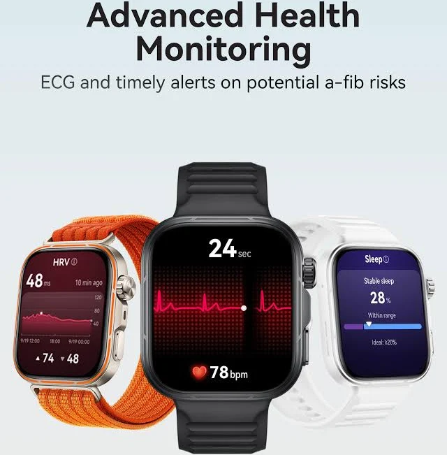 HUAWEI WATCH FIT 5 PRO BLACK ALUMINUM ALLOY CASE BLACK FLUOROELASTOMER STRAP NKI-B29 55020HRF thumbnail 7