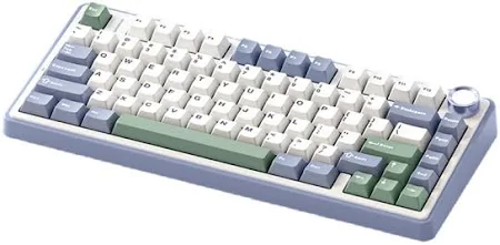 AULA 75 KEYS RGB 75% MECHANICAL GAMING KEYBOARD TRI-MODE KNOB ICE VEIN SWITCH LTPRP-BG-LTGRN F75 thumbnail 3