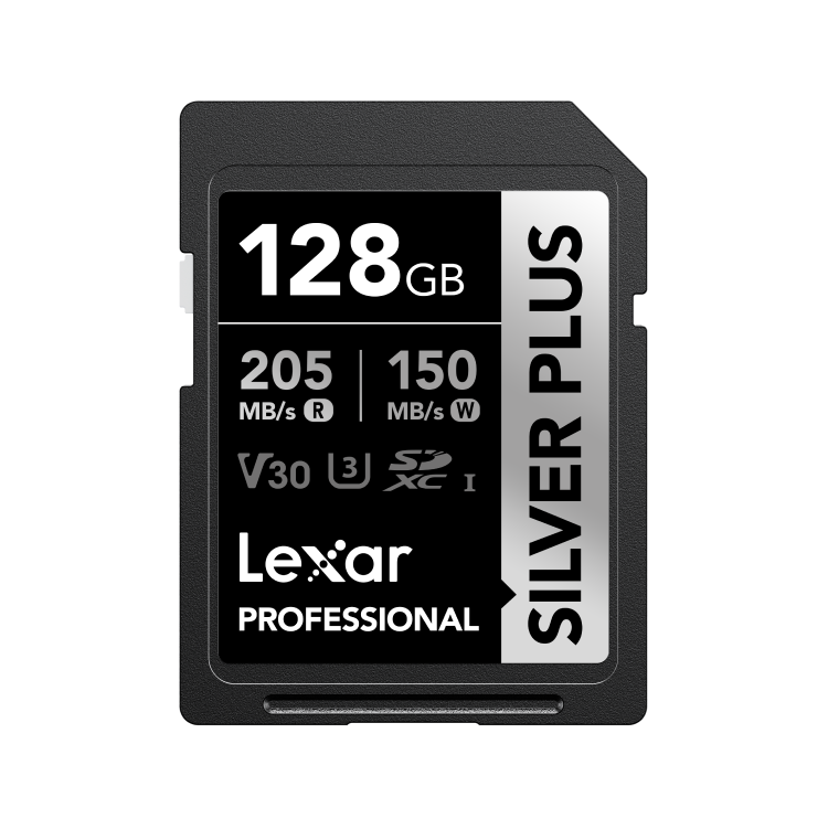 LEXAR PROFESSIONAL SILVER PLUS SDXC UHS-II CARDS 205MBPS-128GB LSDSIPL128G-BNNNG