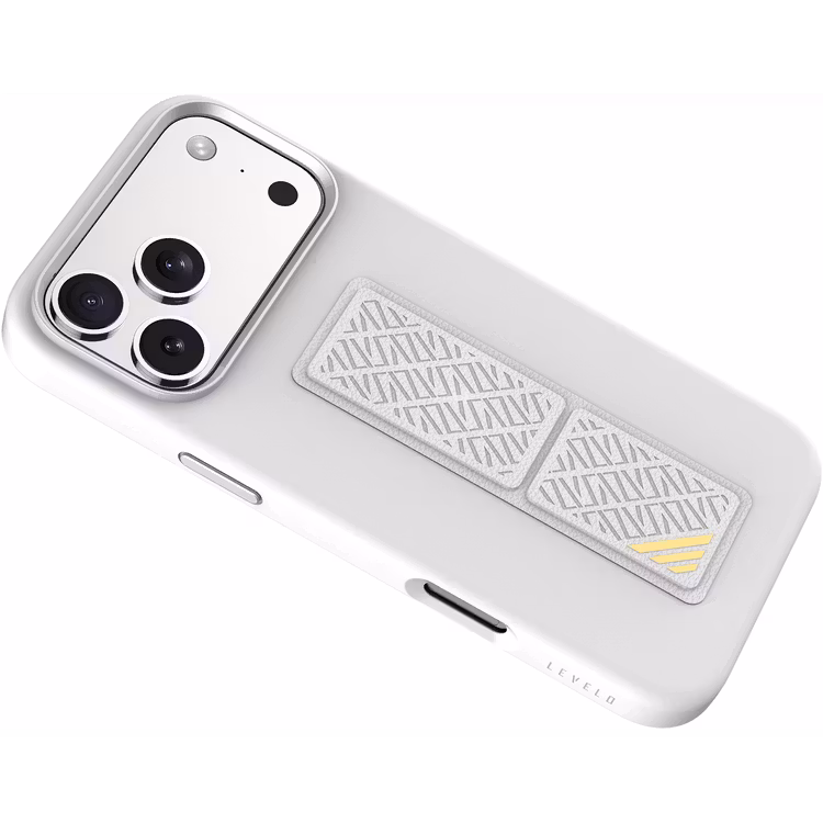 LEVELO IPHONE 17 PRO MORPHIX SILICONE CASE WOTH LEATHER GRIP SILVER LVLMRPS17PSL thumbnail 11