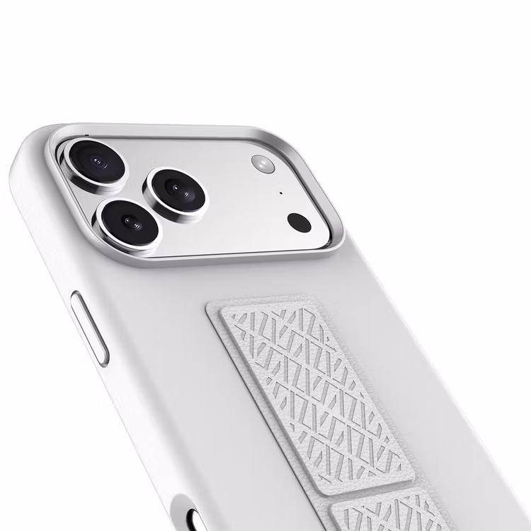 LEVELO IPHONE 17 PRO MORPHIX SILICONE CASE WOTH LEATHER GRIP SILVER LVLMRPS17PSL thumbnail 9