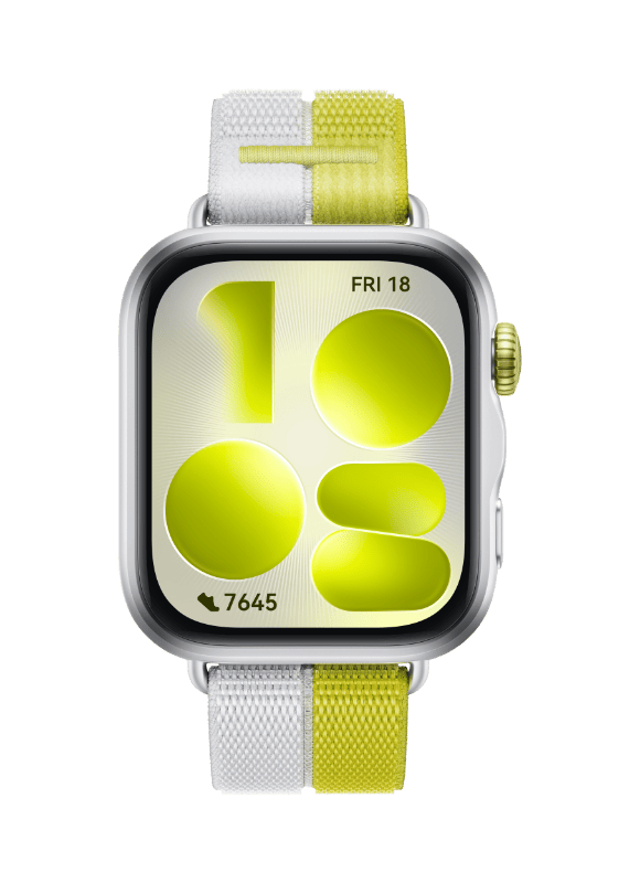 HUAWEI WATCH FIT 5 SILVER ALUMINUM ALLOY CASE GREEN-GRAY NYLON STRAP NKI-B19 55020HRG