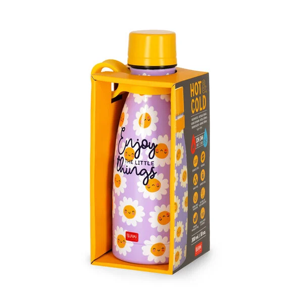 LEGAMI HOT AND COLD VACCUM BOTTLES ENJOY THE LITTLE THINGS 300ML YELLOW