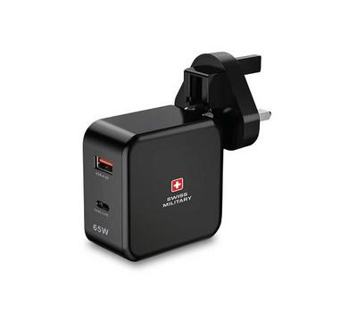 SWISS MILITRY 65W PD POWER STATION QC CHARGER BLACK
