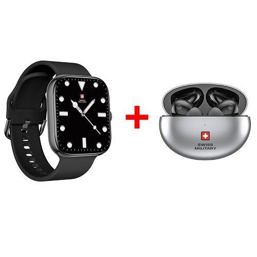 SWISS MILITARY ALPS 4 SMART WATCH BLACK WITH SWISS MILITARY VICTOR 3 BUDS