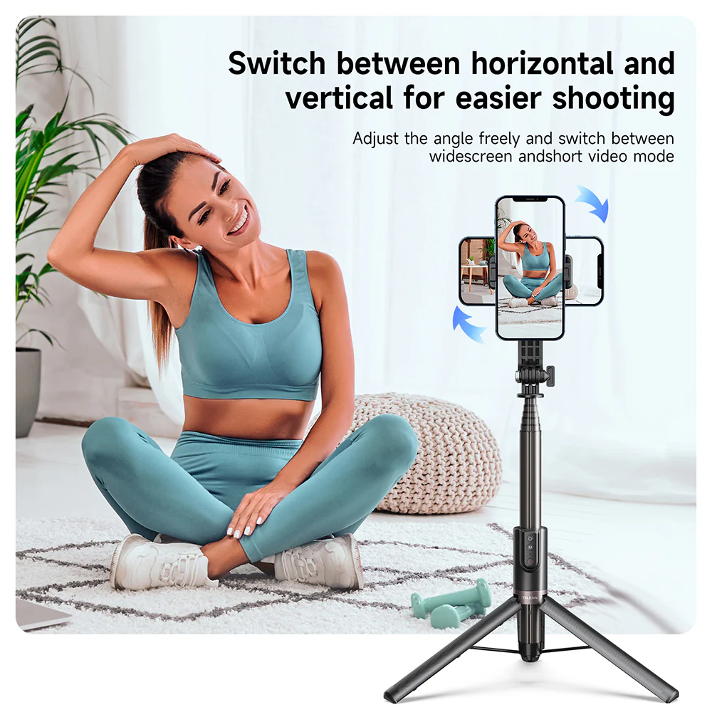 TELESIN 1.3M SELFIE STICK TRIPOD WITH REMOTE CONTROL TE-RCSS-003 thumbnail 11