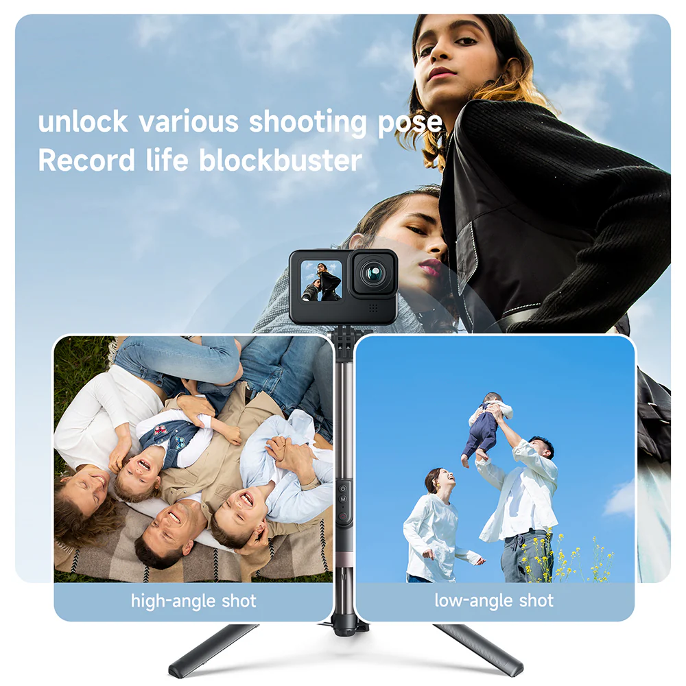 TELESIN 1.3M SELFIE STICK TRIPOD WITH REMOTE CONTROL TE-RCSS-003 thumbnail 12