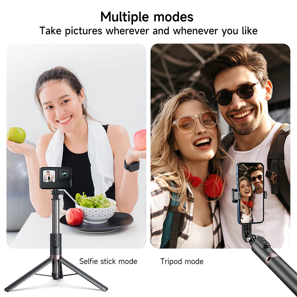 TELESIN 1.3M SELFIE STICK TRIPOD WITH REMOTE CONTROL TE-RCSS-003 thumbnail 15