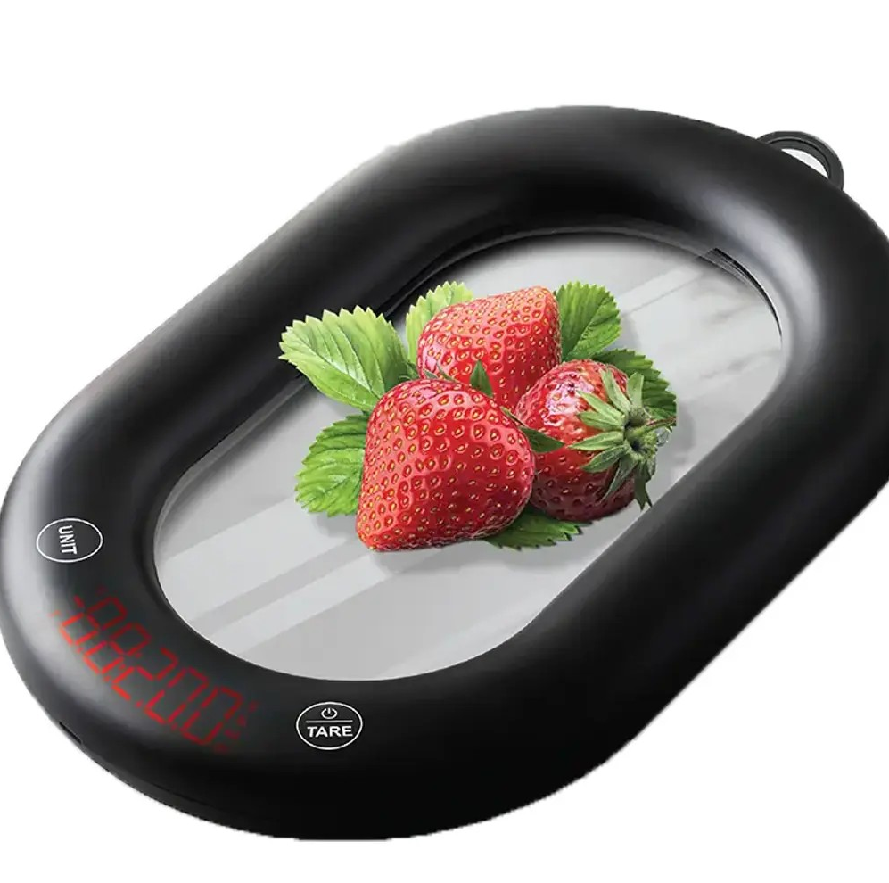 PORODO LIFESTYLE GLASS DESIGN SMART KITCHEN DIGITAL SCALE BLACK PDLFSTCK838BK