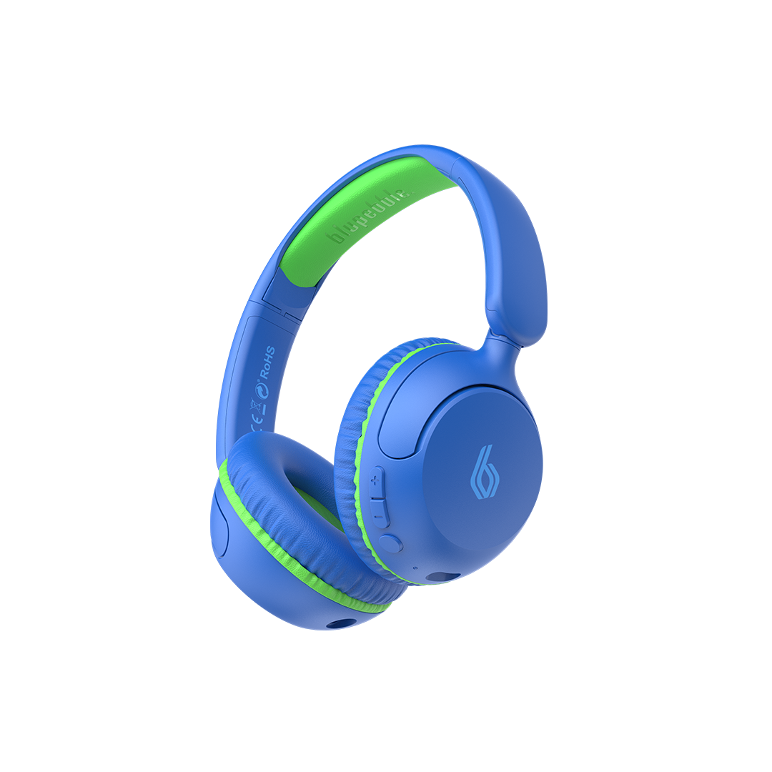 BLUPEBBLE BOUNCE 2IN1 WIRELESS & WIRED MICROPHONE ON-EAR KIDS HEADPHONES BLUE BP-KDBOUNCE-BL