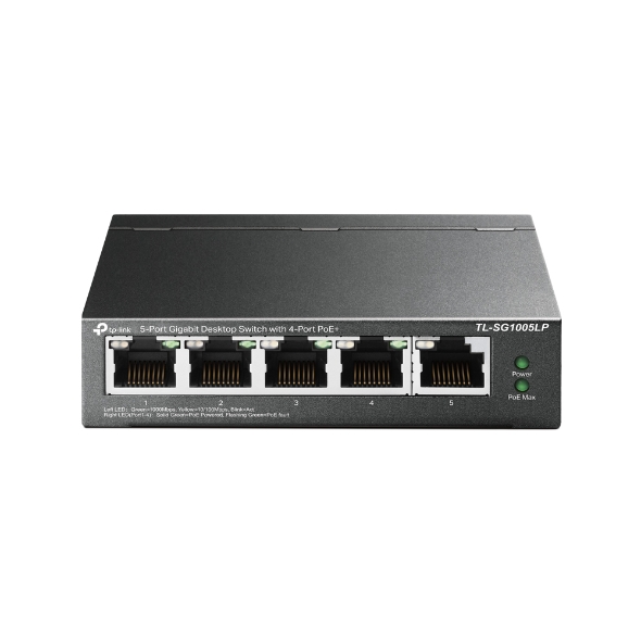 TP LINK 5 PORT GIGABIT DESKTOP 4 PORT POE+ SWITCH TL-SG1005LP
