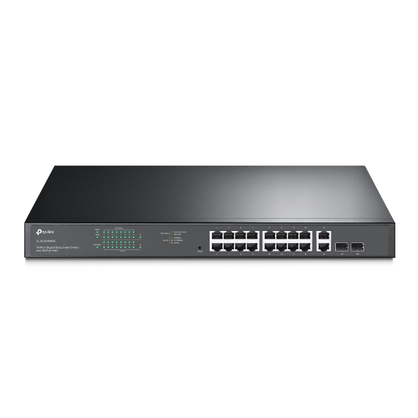 TP-LINK JETSTREAM 16-PORT GIGABIT EASY SMART POE/POE+ SWITCH TL-SG1218MPE