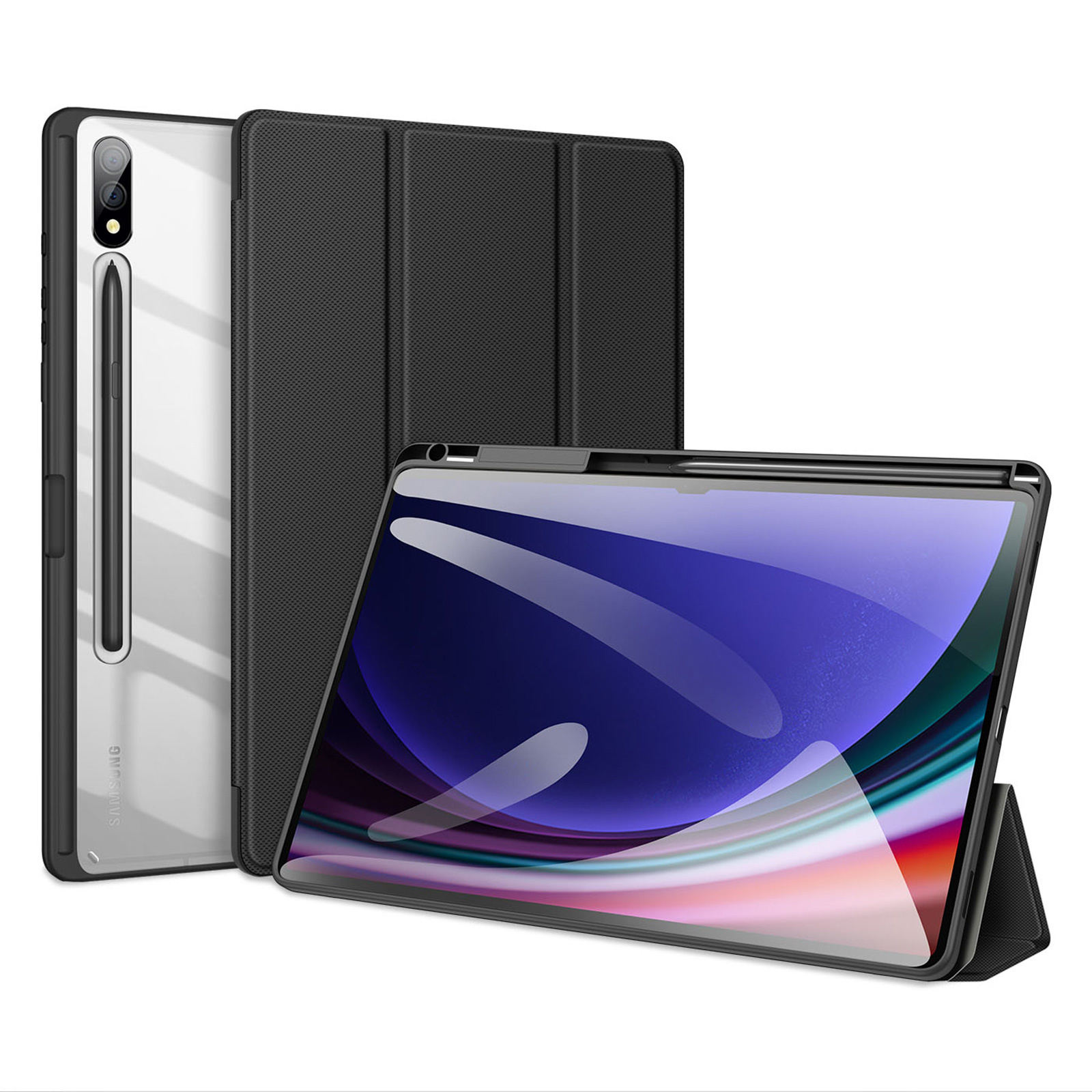 DUXDUCIS SAMSUNG TAB S10 PLUS/S9 PLUS/S9 FE PLUS TOBY SERIES CASE BLACK TOBY-0211
