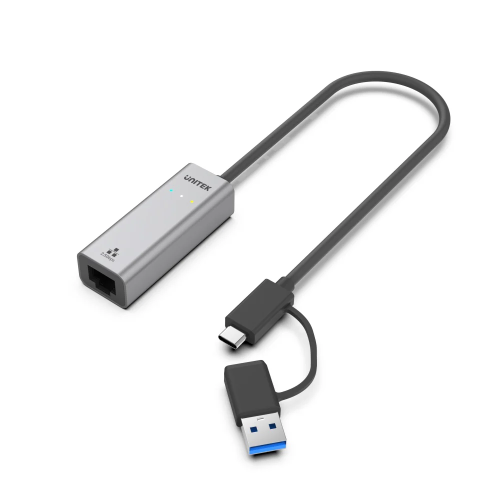 UNITEK USB TO 2.5G ETHERNET ADAPTER GRAY U1313C