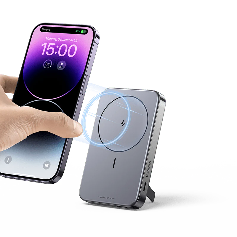 UGREEN MAGNETIC WIRELESS POWER BANK 10000MAH SPACE GRAY PB206