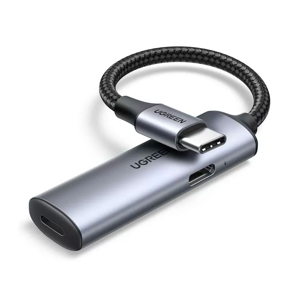 UGREEN USB-C MALE TO USB-C FEMALE+LIGHTNING FEMALE WITH PD SPACE GREY 80584