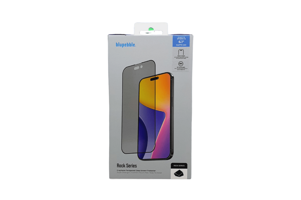 BLUPEBBLE IPHONE 15 PRO MAX GRAPHENE ROCK SERIES GLASS SCREEN PROTECTOR CLEAR BP-IPGRROCK6.7 N-15PROMAX