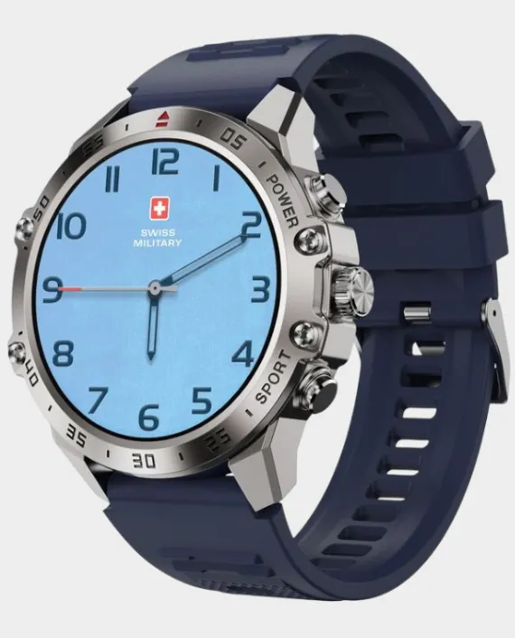 SWISS MILITARY DOM 5 WATCH WITH SILICONE STRAP BLUE SM-WCH-DOM5-SILFBLUSIS
