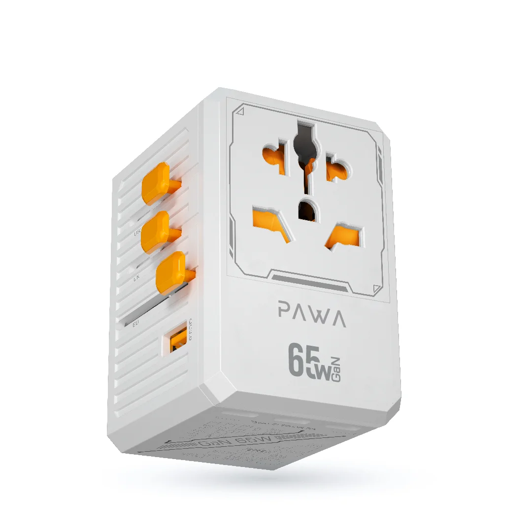PAWA UNIVERSAL GAN 65W TRAVEL ADAPTER WHITE PW-TCUTA65W-WH