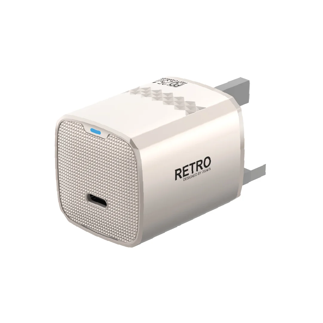 PAWA RETRO PD25W WITH TYPE C PORT UK PLUG TITANIUM PW-TCRT25UK-TT