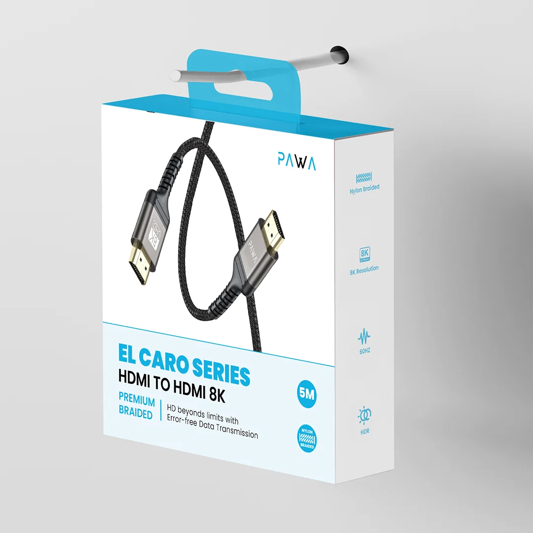 PAWA EL CARO SERIES HDMI TO HDMI 8K PREMIUM BRAIDED CABLE 3M BLACK PW-ELHD8K3M-BK thumbnail 3