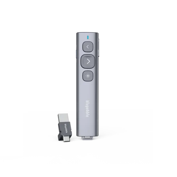 BLUPEBBLE WAND REMOTE BT PRESENTER WITH USB A & USB C RECEIVER GREY BP-WANDBT-GY