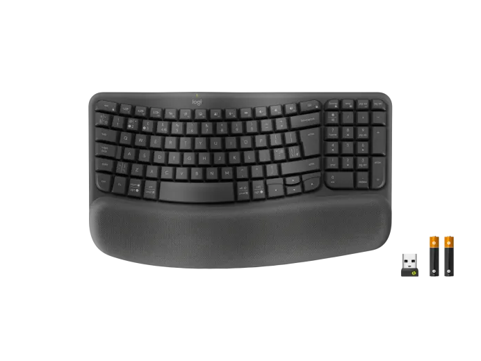 LOGITECH WAVE KEYS WIRELESS ERGONOMIC KEYBAORD BLACK ENG/ARB 920-012312