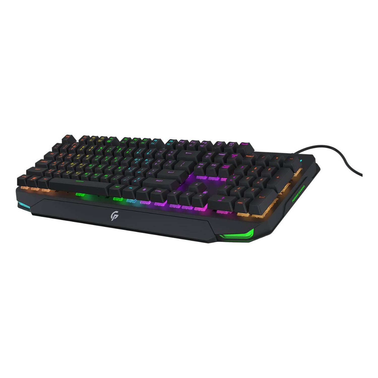 PORODO GAMING MECHANICAL GAMING KEYBOARD ULTRA WITH RAINBOW LIGHTNING AND ALUMINIUM PANEL PDX-217