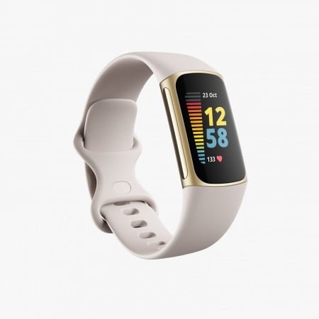 FITBIT CHARGE 5 LUNAR WHITE/SOFT GOLD STAINLESS STEEL FB421GLWT