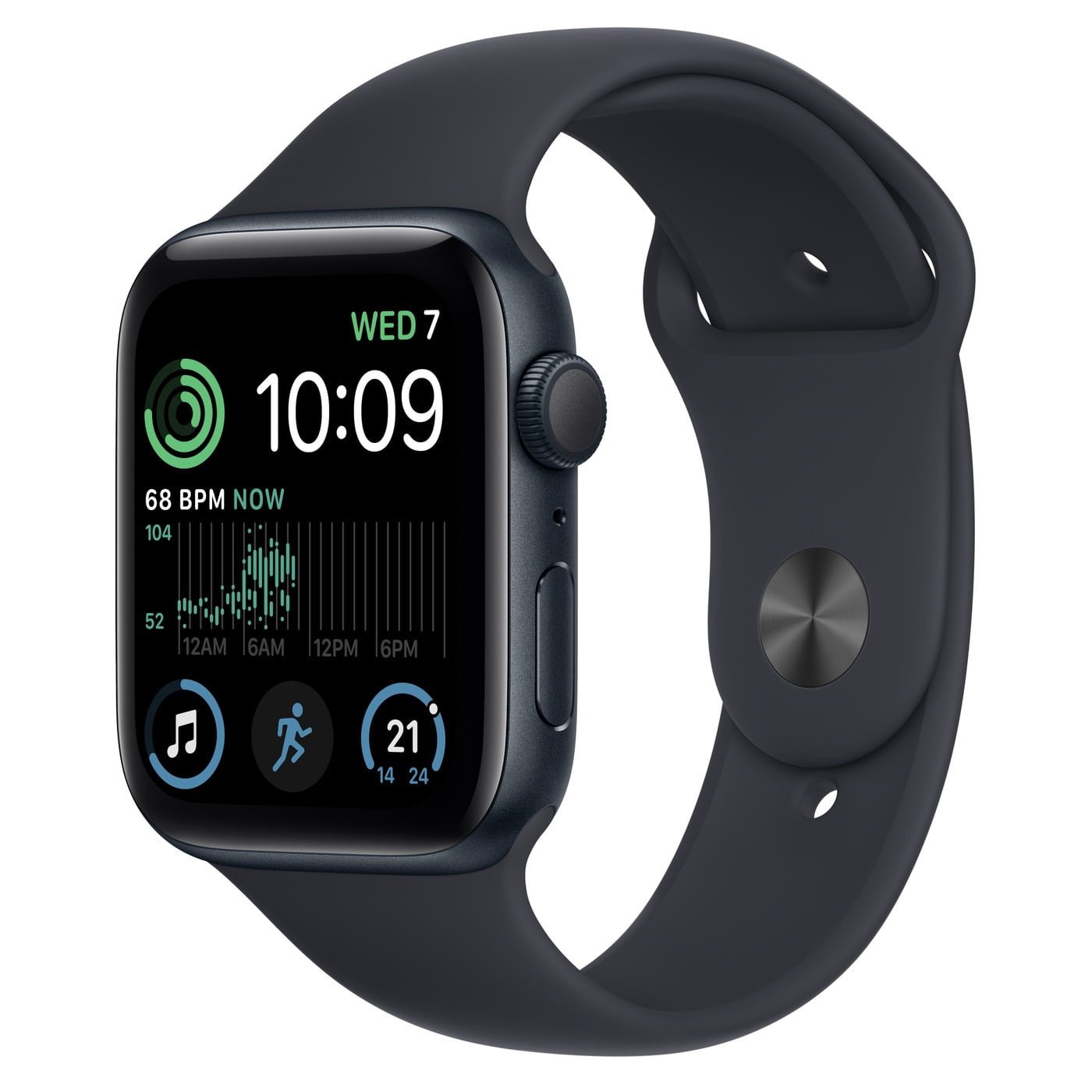 APPLE WATCH SE GPS 44MM SPACE GRAY ALUMINIUM WITH MIDNIGHT SPORT BAND MKQ63