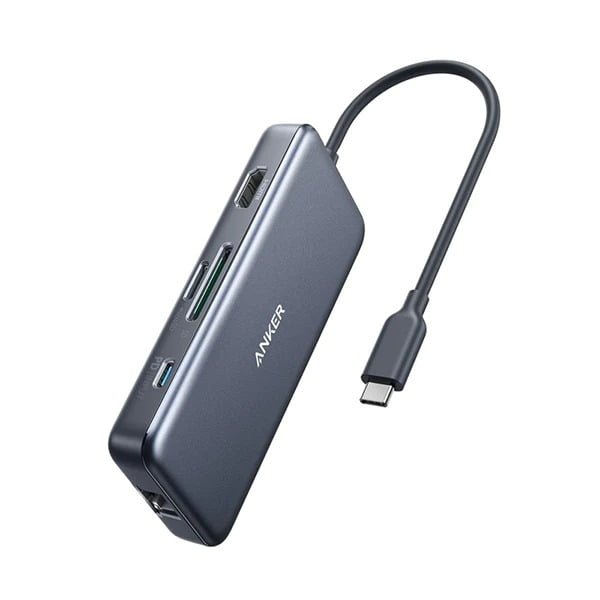 ANKER PREMIUM 7-IN-1 USD-C PD ETHERNET HUB GRAY A8352HA1