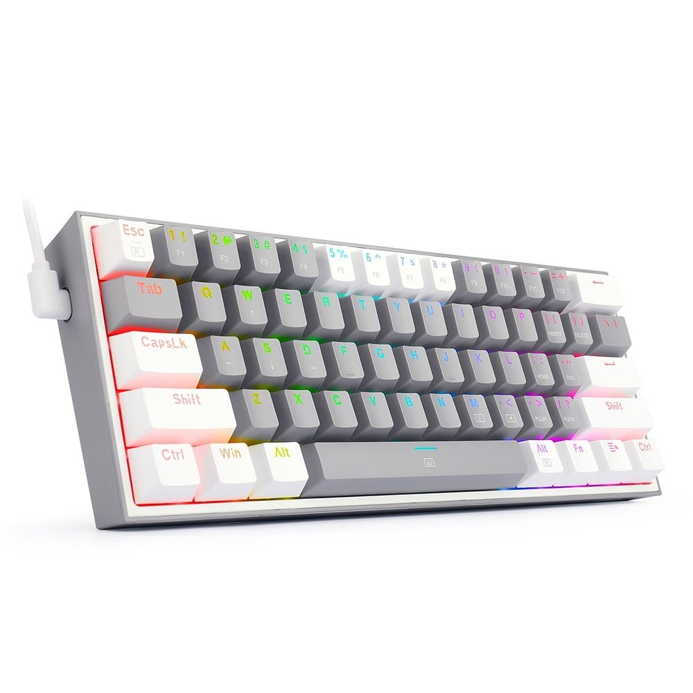 REDRAGON FIZZ RGB WIRED KEYBOARD RED SWITCH 61 KEYS WHITE/GREY K617-RGB WG