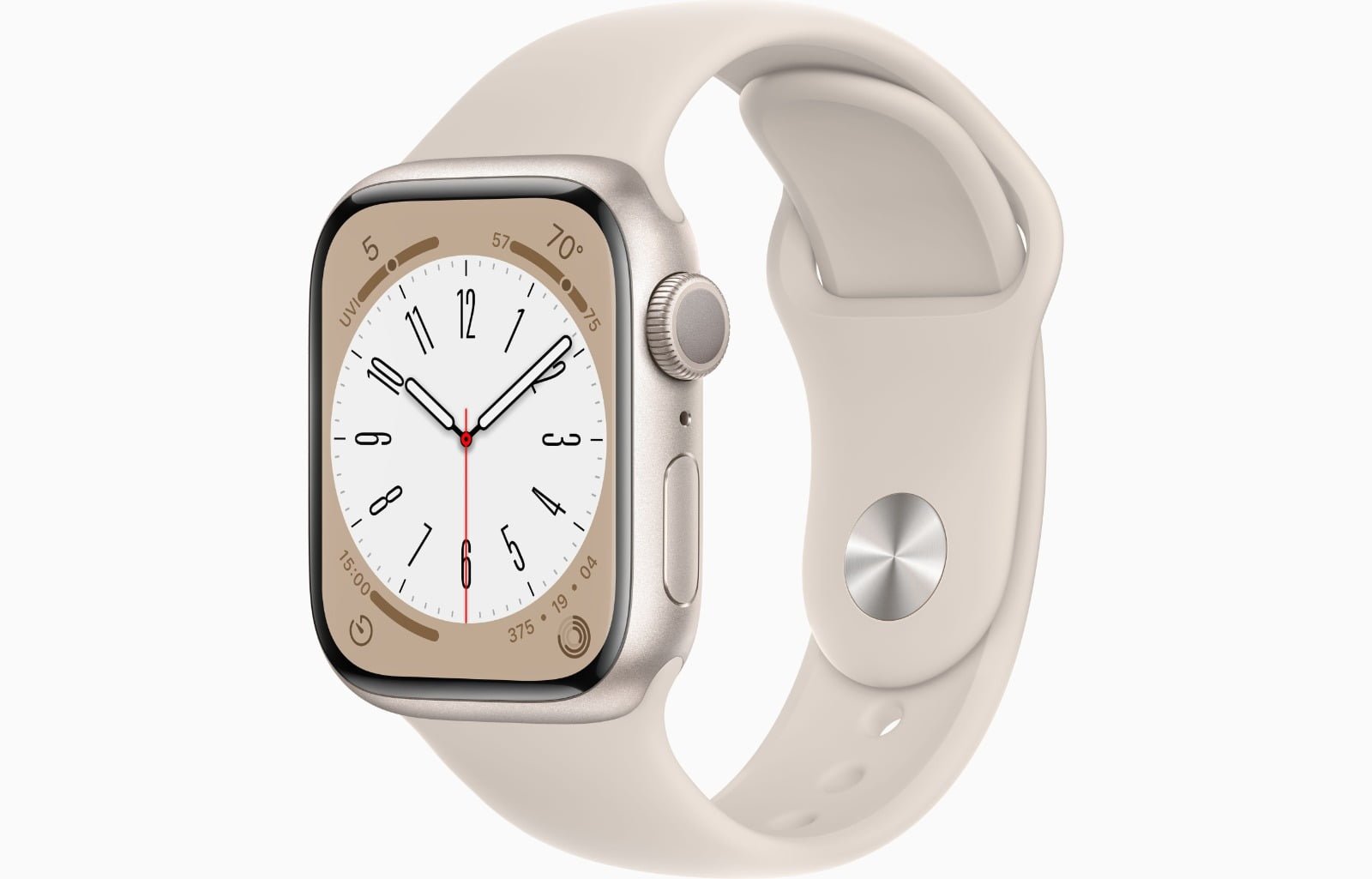 APPLE WATCH SERIES 8 GPS 41MM STARLIGHT ALUMINIUM CASE WITH STARLIGHT SPORT BAND