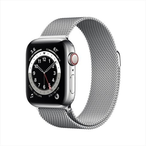 APPLE WATCH SERIES 6 GPS + CELLULAR 40MM SILVER STAINLESS STEEL CASE SILVER MILANESE LOOP BAND M06U3