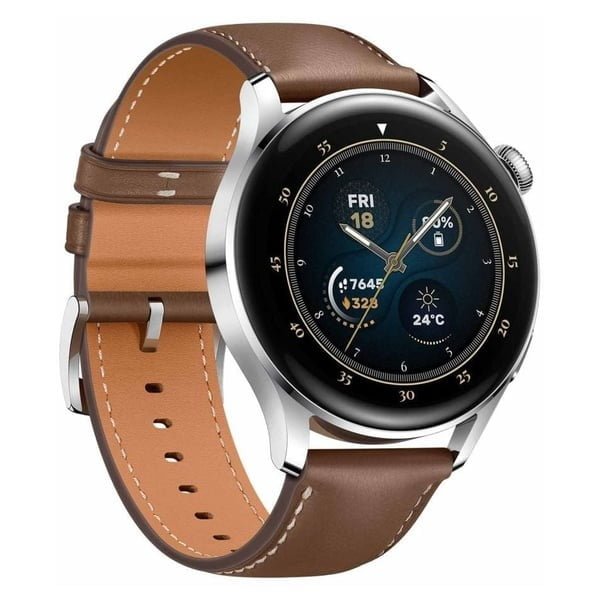 HUAWEI WATCH 3 STAINLESS STEEL WITH BROWN LEATHER STRAP GLL-AL05