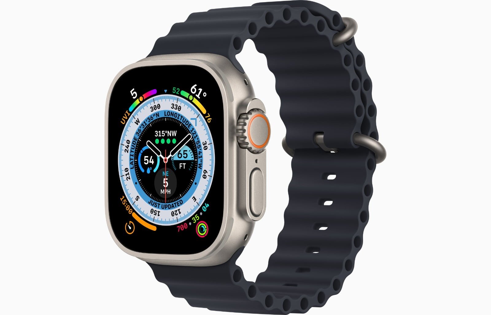 APPLE WATCH ULTRA 49MM TITANIUM CASE WITH MIDNIGHT OCEAN BAND