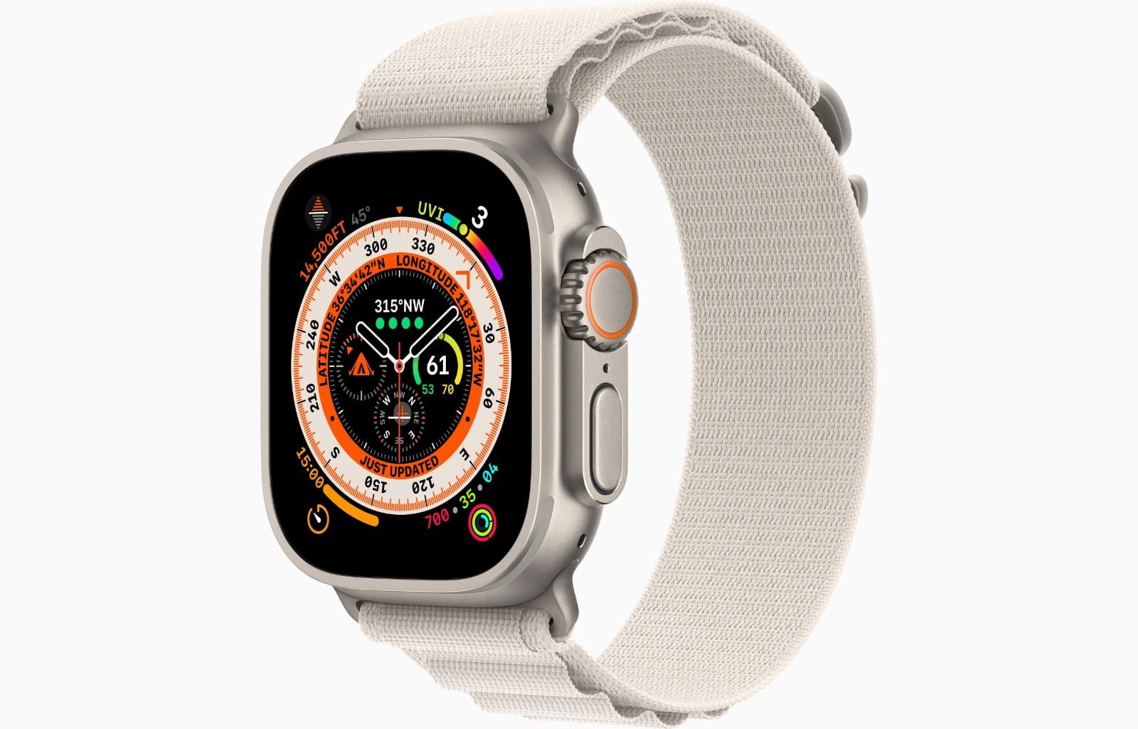 APPLE WATCH ULTRA 49MM TITANIUM CASE WITH STARLIGHT ALPINE LOOP