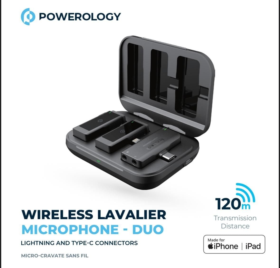 POWEROLOGY LAVALIER DUO WIRELESS MICROPHONE BLACK